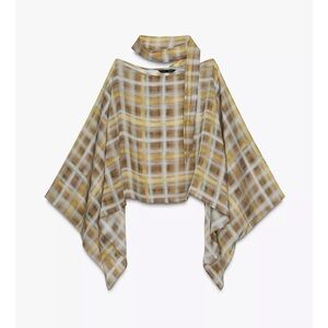 Zara Plaid Poncho Scarf Cape